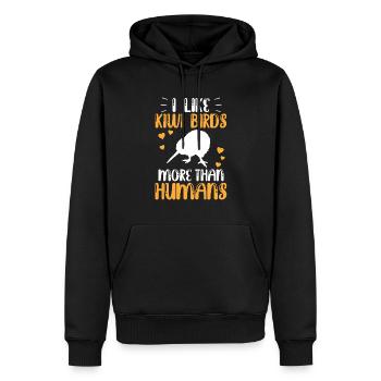 Kiwi Vogel mehr mögen Neuseeländischer Kiwi - Männer Premium Bio Hoodie - Schwarz - Vorne - Nico (187cm)