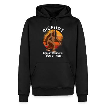 Bigfoot ne croit pas en vous non plus - Sweat à capuche Premium bio Homme - noir - Devant - Nico (187cm)