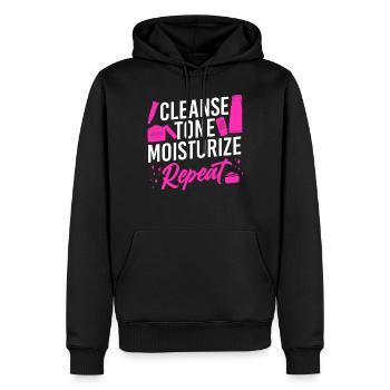 Cute Licensed Esthetician Skincare - Men’s Premium Organic Hoodie - black - Front - Nico (187cm)