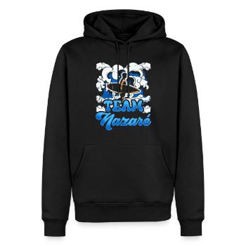 Team Nazaré Surfing Surfer Surf Vagues - Sweat à capuche Premium bio Homme - noir - Devant - Nico (187cm)
