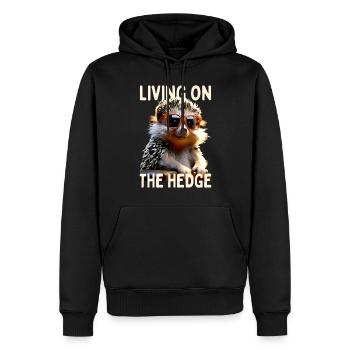 Hérisson vivant sur la haie Echinoïde Amour hérisson - Sweat à capuche Premium bio Homme - noir - Devant - Nico (187cm)