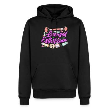 Soins de la peau d’esthéticienne agréée mignonne - Sweat à capuche Premium bio Homme - noir - Devant - Nico (187cm)