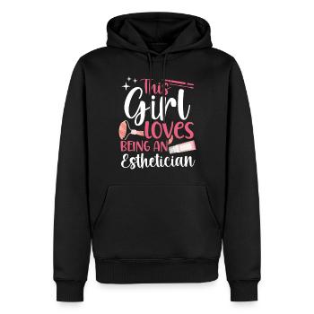 Cute Licensed Esthetician Skincare - Männer Premium Bio Hoodie - Schwarz - Vorne - Nico (187cm)