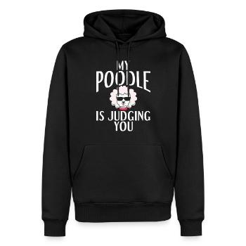 Poodle Gifts - Männer Premium Bio Hoodie - Schwarz - Vorne - Nico (187cm)