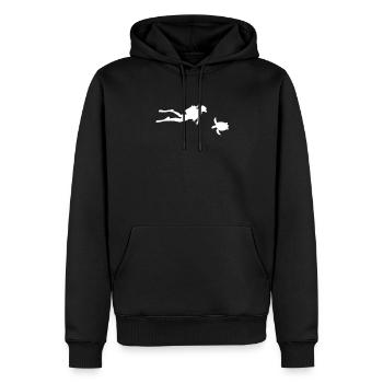 Free Diving with Turtle - Underwater Diving Diver - Männer Premium Bio Hoodie - Schwarz - Vorne - Nico (187cm)