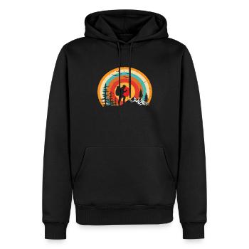 Alpinisme Vintage Rétro Alpinisme Montagnes - Sweat à capuche Premium bio Homme - noir - Devant - Nico (187cm)