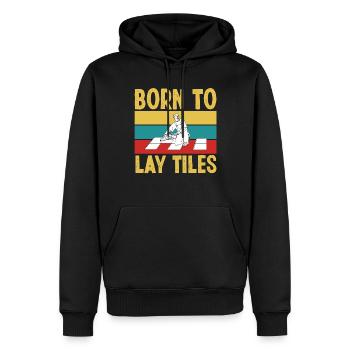 Frost Layers Born To Lay Tiles Floor Layers Tiles - Men’s Premium Organic Hoodie - black - Front - Nico (187cm)