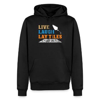 Carrelage Live Laugh Lay Tiles Revêtement de sol - Sweat à capuche Premium bio Homme - noir - Devant - Nico (187cm)
