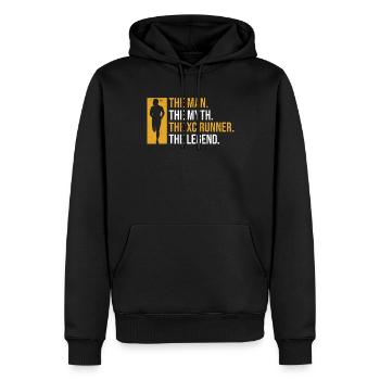Xc-laufdesign Für Einen Xc-läufer Und Cc-läufer - Männer Premium Bio Hoodie - Schwarz - Vorne - Nico (187cm)