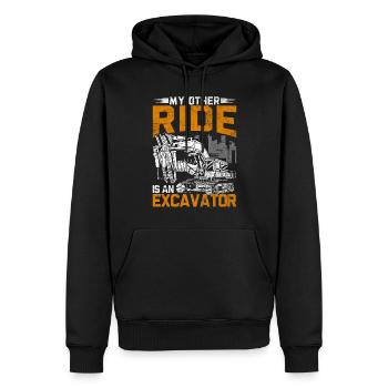 Baggerfahrer My Other Ride Is An Excavator - Männer Premium Bio Hoodie - Schwarz - Vorne - Nico (187cm)