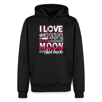 Baker I Love My Baker To The Moon And Back - Men’s Premium Organic Hoodie - black - Front - Nico (187cm)