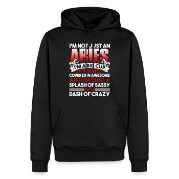 Aries I'm Not Just An Aries - Men’s Premium Organic Hoodie - black - Front - Nico (187cm)