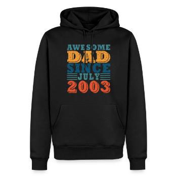 Vater Juli 2003 Jahrgang Geburtstag Dad Spruch 20 - Männer Premium Bio Hoodie - Schwarz - Vorne - Nico (187cm)