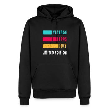 Juli 1993 | Geburtstag 1993 Jahrgang Juli - Männer Premium Bio Hoodie - Schwarz - Vorne - Nico (187cm)