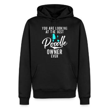 Poodle Gifts - Männer Premium Bio Hoodie - Schwarz - Vorne - Nico (187cm)