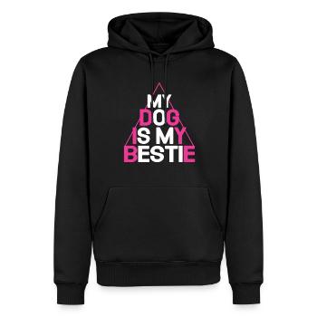 Mon chien est mon meilleur ami - Sweat à capuche Premium bio Homme - noir - Devant - Nico (187cm)