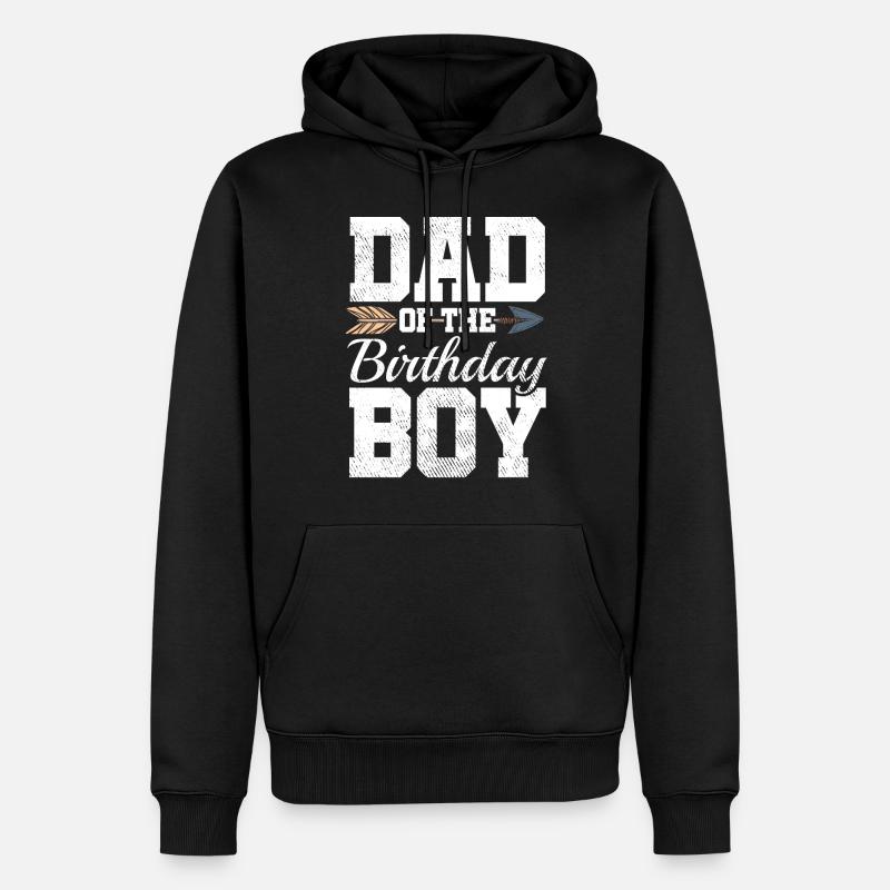 Papa du garçon d’anniversaire - Sweat à capuche Premium bio Homme - noir