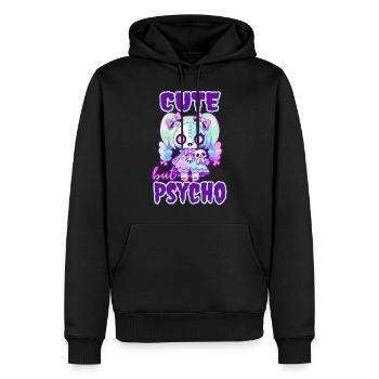 Pastel Goth Kawaii Mignon mais Psycho - Sweat à capuche Premium bio Homme - noir - Devant - Nico (187cm)
