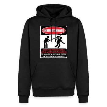 Safety Advice To Avoid Injury - Men’s Premium Organic Hoodie - black - Front - Nico (187cm)