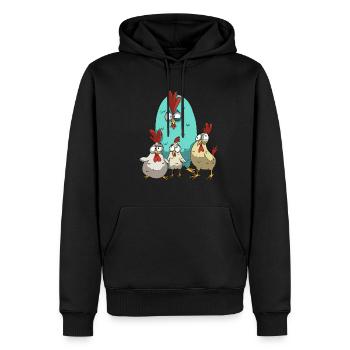 Drôle de poulets Poulet Design Troupeau de poulet avec humour - Sweat à capuche Premium bio Homme - noir - Devant - Nico (187cm)