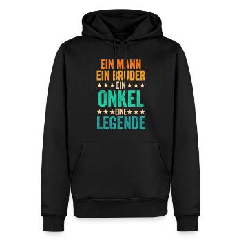 Eine Bruder Eine Onkel Eine Legende - Männer Premium Bio Hoodie - Schwarz - Vorne - Nico (187cm)