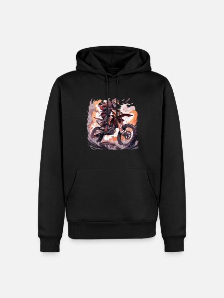 Motocross Dirtbike Motocross Motocross Motorrad - Männer Premium Bio Hoodie - Schwarz