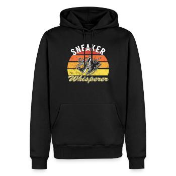 "Sneaker Whisperer" Sneaker -Sammler -Sneaker - Männer Premium Bio Hoodie - Schwarz - Vorne - Nico (187cm)