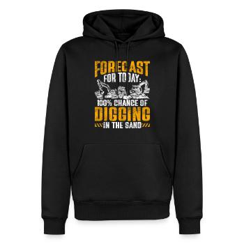Baggerfahrer 100% Chance Of Digging In The Sand - Männer Premium Bio Hoodie - Schwarz - Vorne - Nico (187cm)
