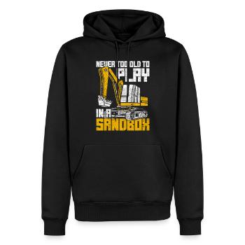 Excavator Driver Never Too Old To Play In A Sandbox - Men’s Premium Organic Hoodie - black - Front - Nico (187cm)