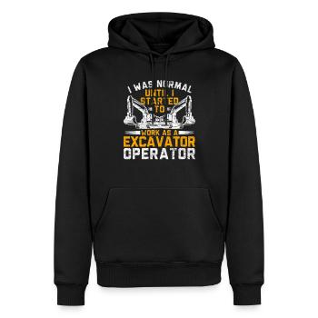 Baggerfahrer I Was Normal - Männer Premium Bio Hoodie - Schwarz - Vorne - Nico (187cm)