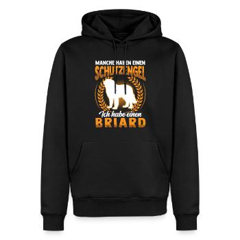 Briard ist mein Schutzengel Berger de Brie - Männer Premium Bio Hoodie - Schwarz - Vorne - Nico (187cm)