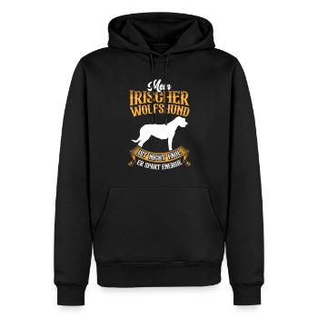 Irischer Wolfshund ist nicht faul Irish Wolfhound - Männer Premium Bio Hoodie - Schwarz - Vorne - Nico (187cm)