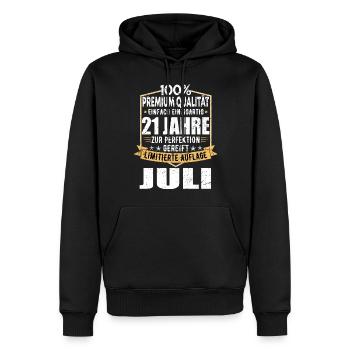 21. Geburtstag Juli Jahrgang 2005 Vintage - Männer Premium Bio Hoodie - Schwarz - Vorne - Nico (187cm)