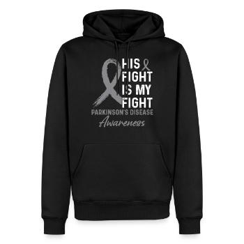 Parkinson Awareness Monat - Männer Premium Bio Hoodie - Schwarz - Vorne - Nico (187cm)