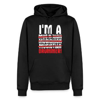 Schlagzeug Spieler Drummer - Männer Premium Bio Hoodie - Schwarz - Vorne - Nico (187cm)