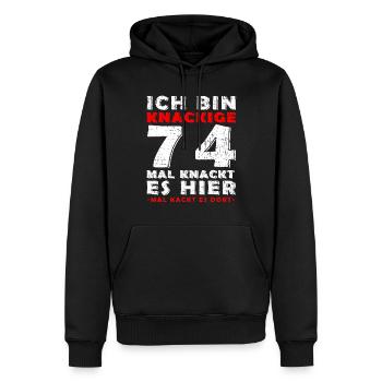 74 Jahre Geschenk 74. Geburtstag Lustig Geschenk - Männer Premium Bio Hoodie - Schwarz - Vorne - Nico (187cm)