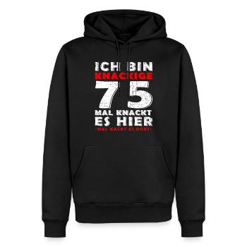 75 Jahre Geschenk 75 Geburtstag Birthday - Männer Premium Bio Hoodie - Schwarz - Vorne - Nico (187cm)