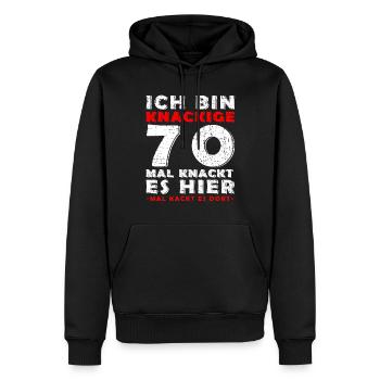 70 Geburtstag 70 Jahre Siebzig Geburtstag 1950 - Männer Premium Bio Hoodie - Schwarz - Vorne - Nico (187cm)