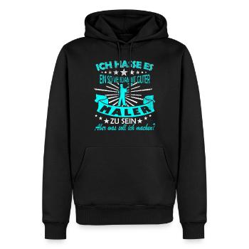 Maler Spruch - Männer Premium Bio Hoodie - Schwarz - Vorne - Nico (187cm)