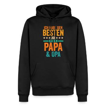 Ich Habe Den Besten Job Ich Bin Papa Und Opa - Männer Premium Bio Hoodie - Schwarz - Vorne - Nico (187cm)