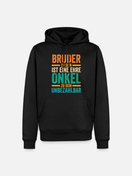 Bruder und Onkel - Männer Premium Bio Hoodie - Schwarz