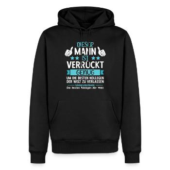 Abschiedsgeschenk Abschied Kollege Jobwechsel - Männer Premium Bio Hoodie - Schwarz - Vorne - Nico (187cm)