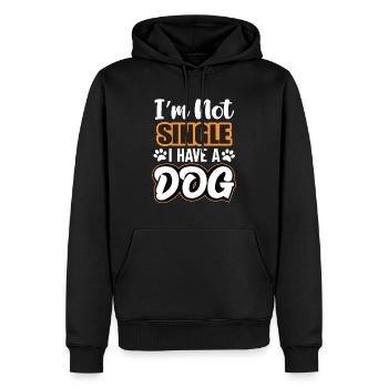 Im Not Single I Have A Dog - Männer Premium Bio Hoodie - Schwarz - Vorne - Nico (187cm)