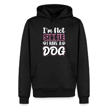 Im Not Single I Have A Dog - Männer Premium Bio Hoodie - Schwarz - Vorne - Nico (187cm)