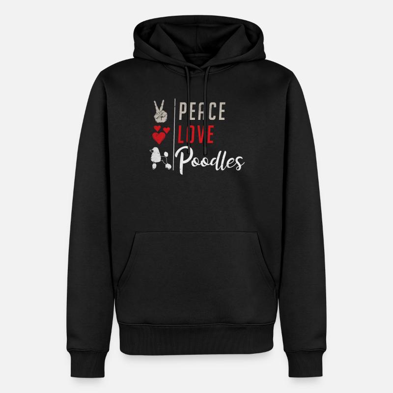 Cadeaux Caniche - Sweat à capuche Premium bio Homme - noir