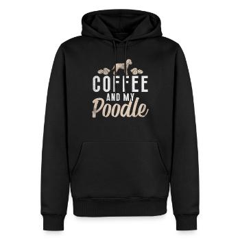 Cadeaux Caniche - Sweat à capuche Premium bio Homme - noir - Devant - Nico (187cm)