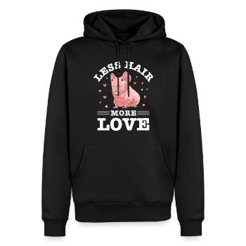 Haarloses Meerschweinchen, Dünnes Schwein, - Männer Premium Bio Hoodie - Schwarz - Vorne - Nico (187cm)