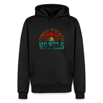Vélo Biker Vélo Couché Cycliste Pédale - Sweat à capuche Premium bio Homme - noir - Devant - Nico (187cm)