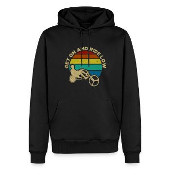 Vélo Biker Vélo Couché Cycliste Pédale - Sweat à capuche Premium bio Homme - noir - Devant - Nico (187cm)