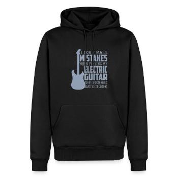 Vater mit E-Gitarre - Männer Premium Bio Hoodie - Schwarz - Vorne - Nico (187cm)
